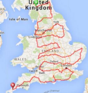 Chris Bailward's oddesy - 2016 miles in the saddle