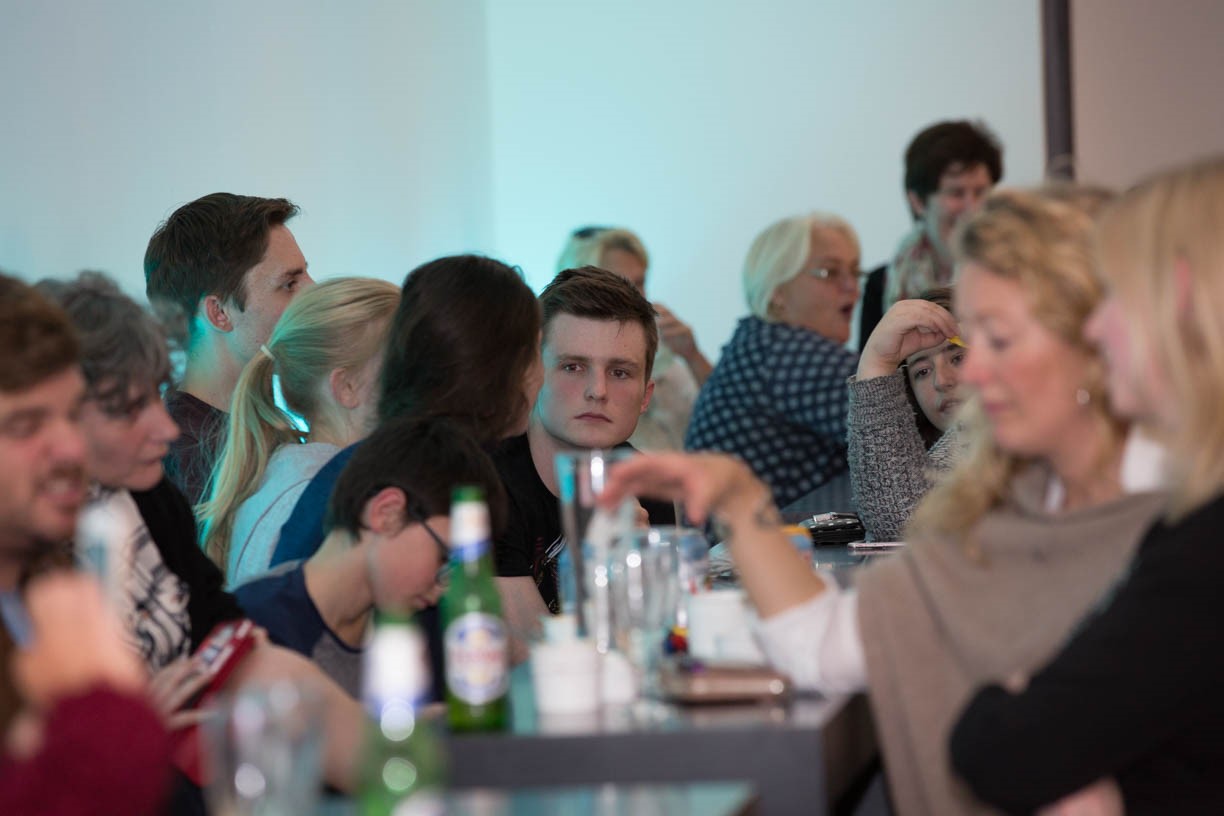 The crowd tucks in to delicious gelato